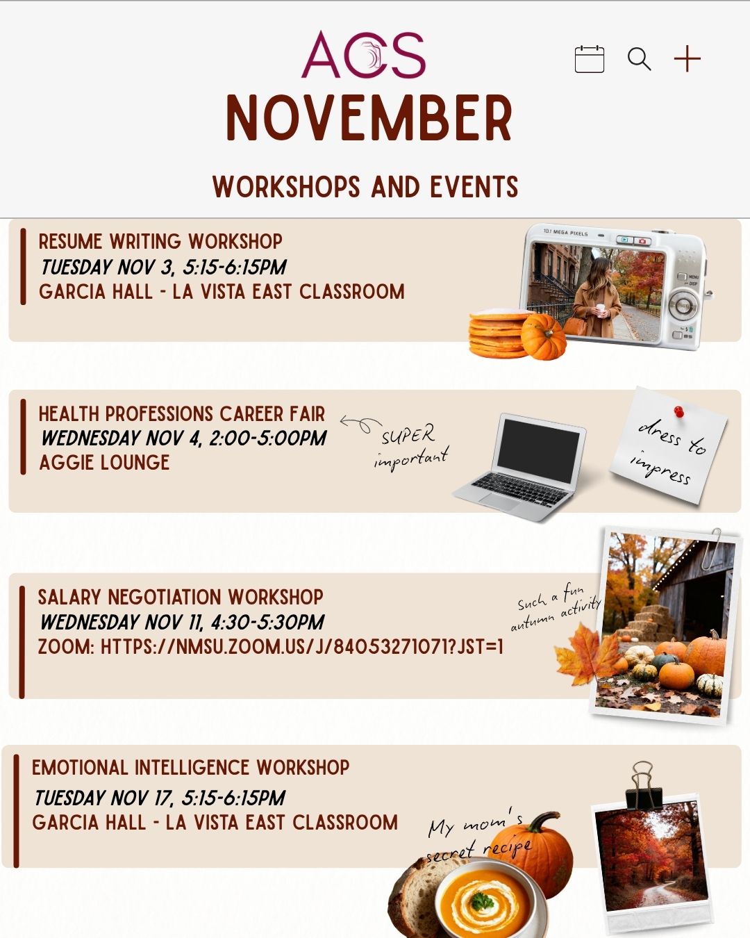November Workshops & Events